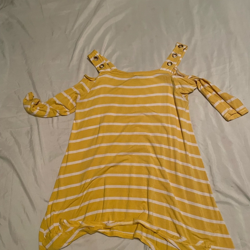 Yellow and White top